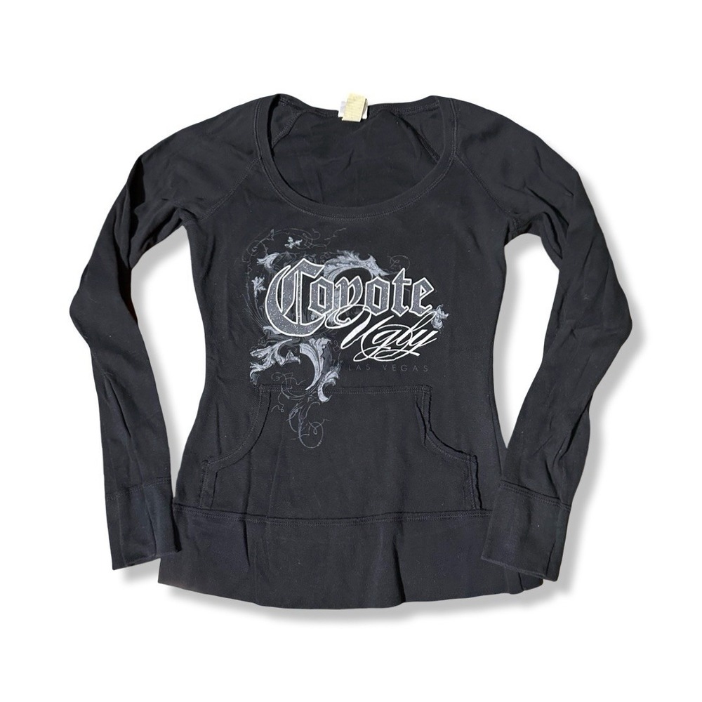 Coyote Ugly Y2k 00s T-Shirt Womens Large Black Graphic Long Sleeve Round Neck